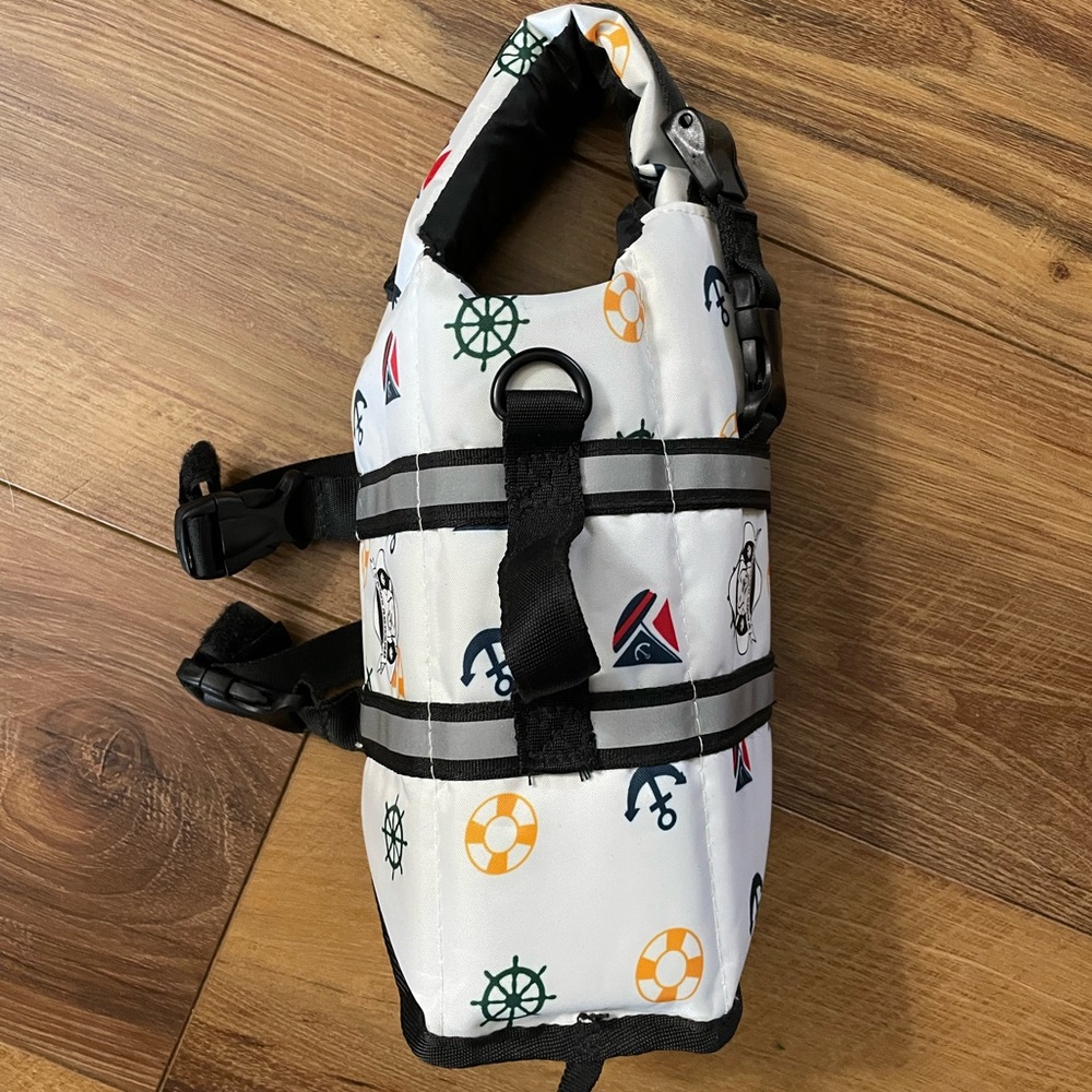 Paws Aboard White Nautical Dog Life Jacket XS